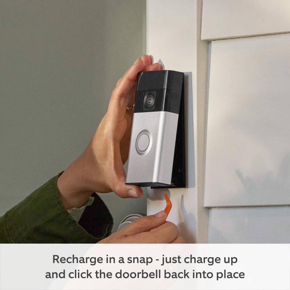Ring Battery Video Doorbell | DIY Wireless Video Doorbell Camera with Head-To-Toe View, HD Video | Easy to install (5 min) | With Built-in Battery I 30-day free trial of Ring Subscription Plan and Others Categories