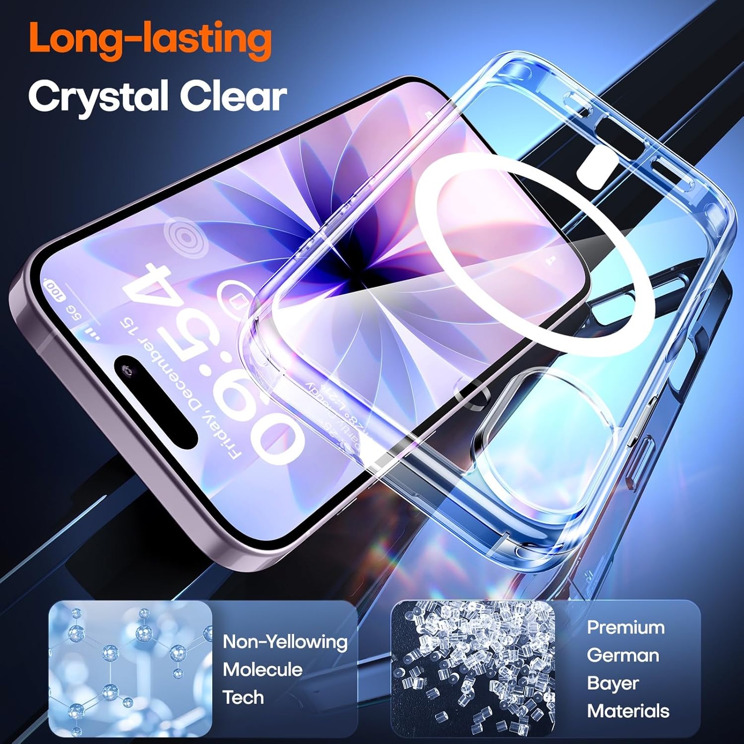 TAURI Magnetic for iPhone 17 Case with HD Screen Protector [Compatible with MagSafe] Military-Grade Protection, Not-Yellowing Shockproof Phone Cover for iphone 17 6.3" - Clear and Others Categories