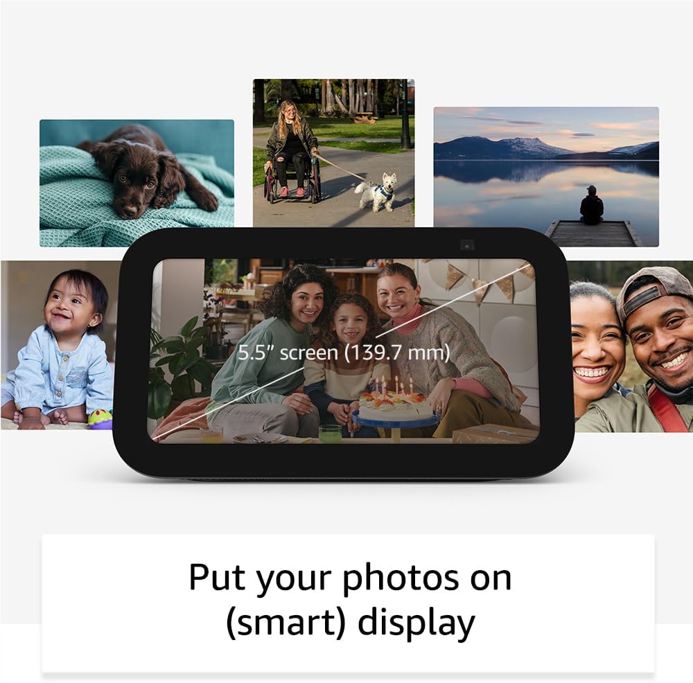 Echo Show 5 (Newest gen) I Smart display and alarm clock with clearer sound I Cloud blue and Others categories