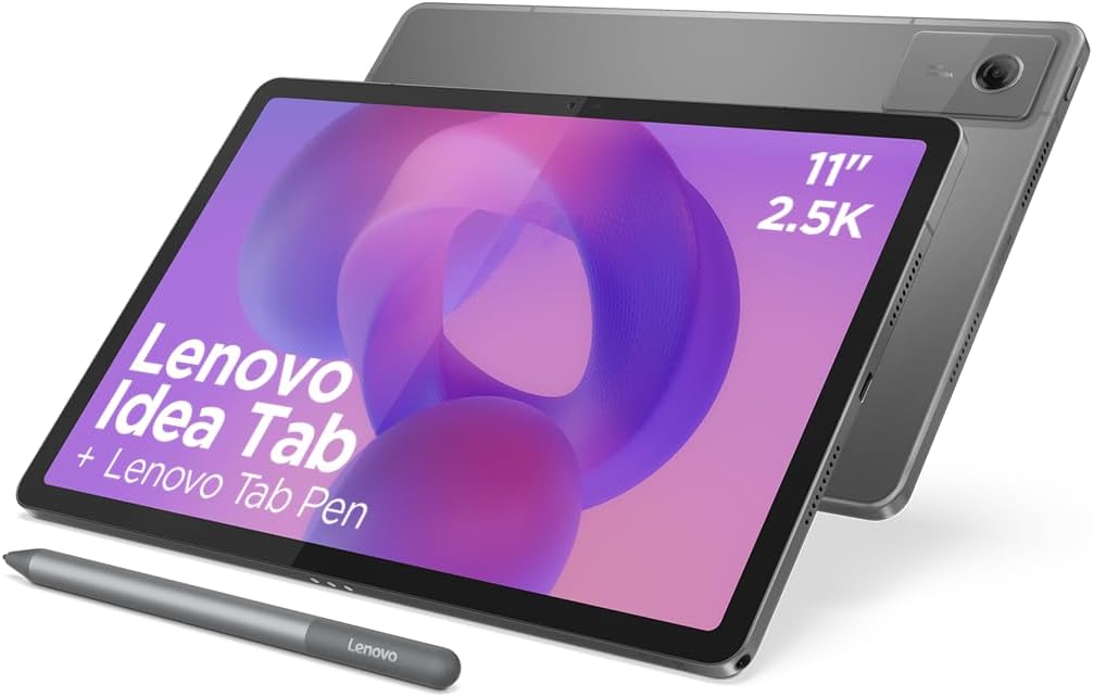 Lenovo Idea Tab Android Tablet | 11 inch 2.5K (2560x1600) Display | MediaTek Dimensity 6300 | 4GB RAM | 128GB UFS 2.2 | Wi-Fi 5 | Luna Grey | including Tab Pen and Others Categories