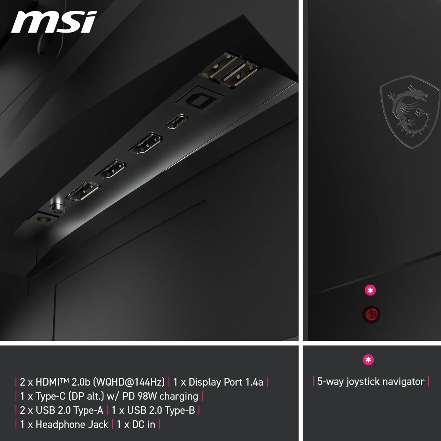 WQHD Curved Gaming Monitor - 1500R 2560 x 1440 Rapid VA Panel, 240 Hz - 05ms (GtG, Min), Adaptive Sync - DP 14a, HDMI 20b CEC and Others Categories