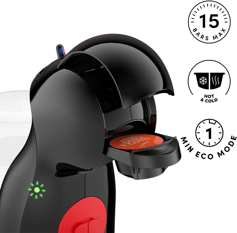 NESCAFÉ Dolce Gusto EDG210.B Pod Coffee Machines Piccolo Coffee XS Manual Coffee Machine black red by De’Longhi Black Coffee Machine and Others Caegories